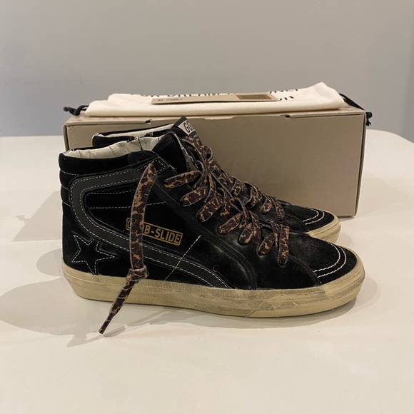 Golden Goose Slide Sneaker in Black Suede/Silver sz 37 New in Box - Picture 3 of 16